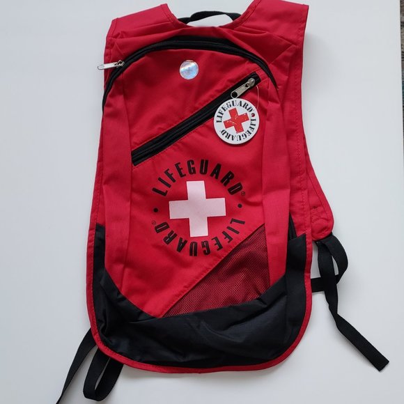Bags Red Lifeguard Backpack Nwt Poshmark